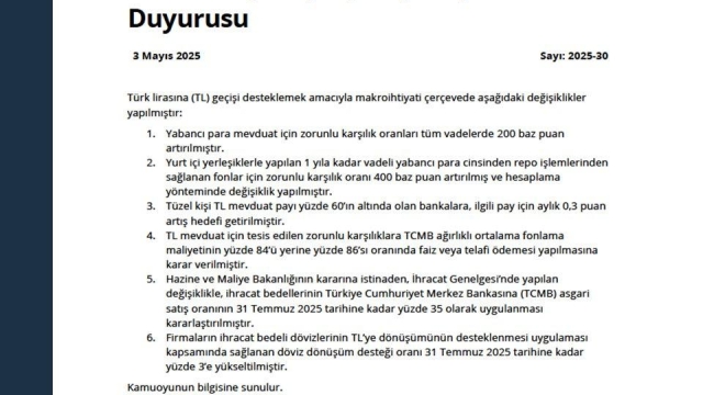 TL’yi destekleyecek yeni adımlar devreye alındı! 200 baz puan artırıldı