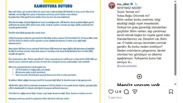 ŞOK Marketler’den biber eseriyle ilgili argümanlara cevap